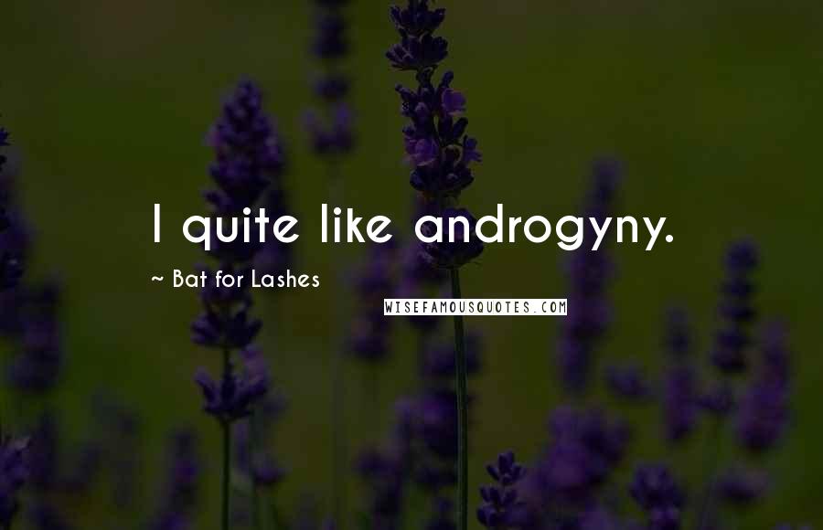 Bat For Lashes Quotes: I quite like androgyny.