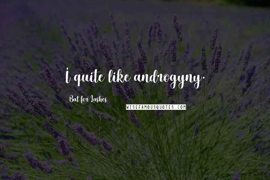 Bat For Lashes Quotes: I quite like androgyny.