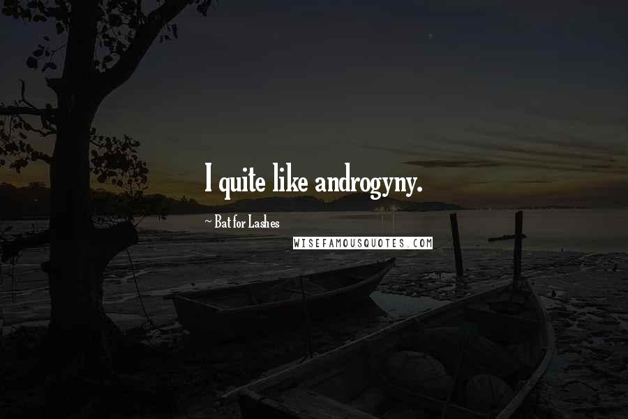 Bat For Lashes Quotes: I quite like androgyny.