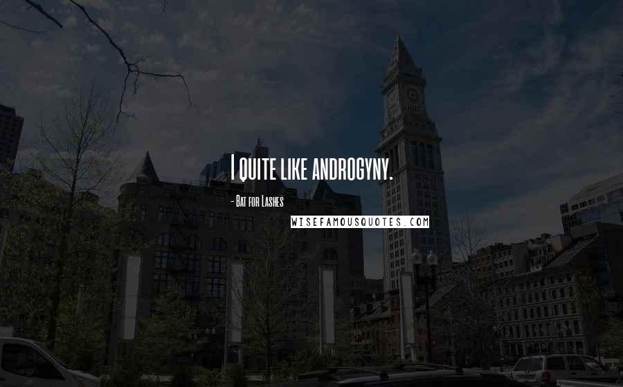 Bat For Lashes Quotes: I quite like androgyny.
