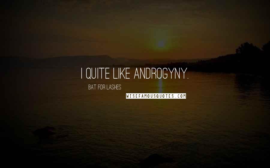 Bat For Lashes Quotes: I quite like androgyny.