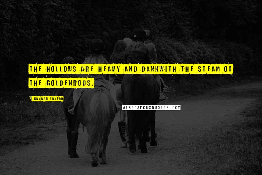 Bayard Taylor Quotes: The hollows are heavy and dankWith the steam of the Goldenrods.