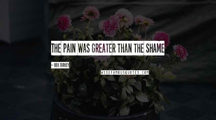 Bea Turvey Quotes: The pain was greater than the shame