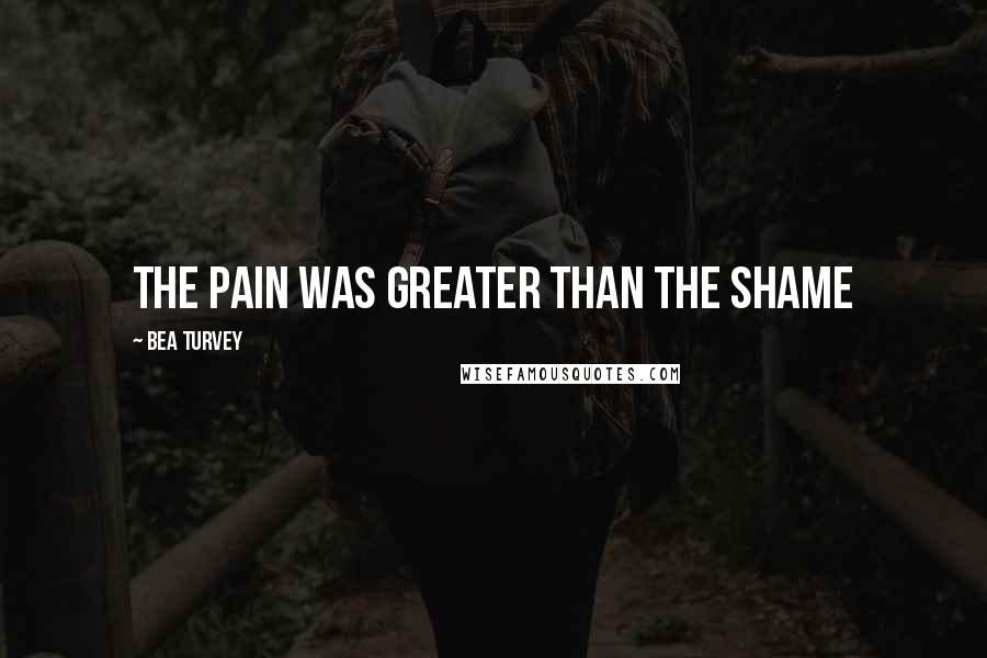 Bea Turvey Quotes: The pain was greater than the shame