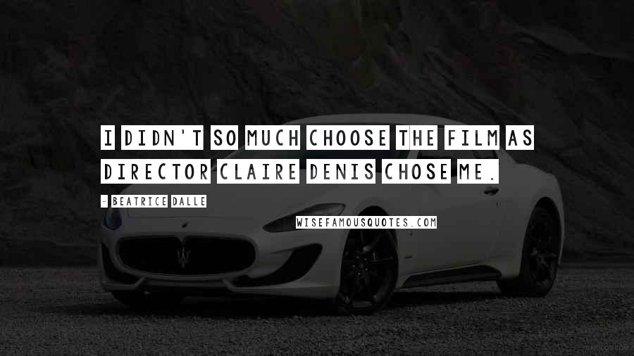 Beatrice Dalle Quotes: I didn't so much choose the film as director Claire Denis chose me.