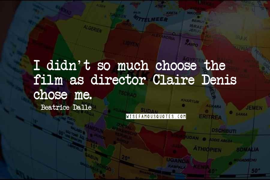 Beatrice Dalle Quotes: I didn't so much choose the film as director Claire Denis chose me.