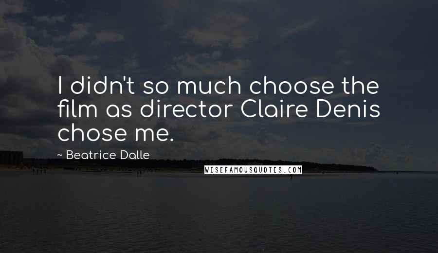 Beatrice Dalle Quotes: I didn't so much choose the film as director Claire Denis chose me.