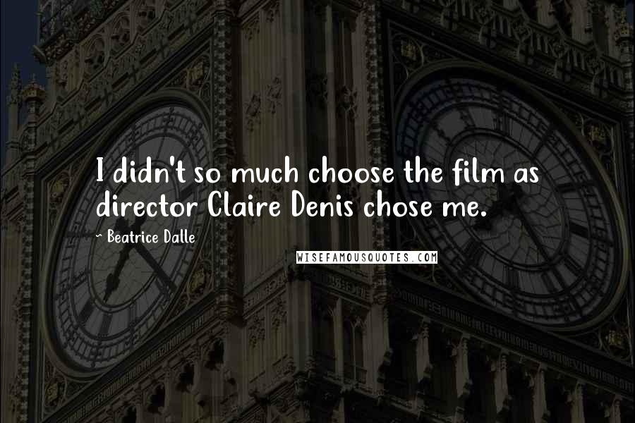 Beatrice Dalle Quotes: I didn't so much choose the film as director Claire Denis chose me.