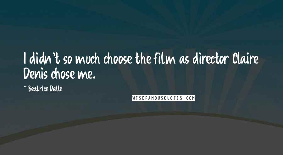 Beatrice Dalle Quotes: I didn't so much choose the film as director Claire Denis chose me.