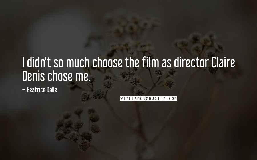 Beatrice Dalle Quotes: I didn't so much choose the film as director Claire Denis chose me.