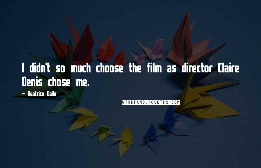 Beatrice Dalle Quotes: I didn't so much choose the film as director Claire Denis chose me.