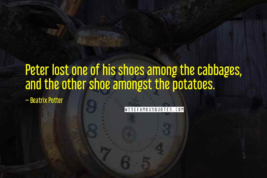 Beatrix Potter Quotes: Peter lost one of his shoes among the cabbages, and the other shoe amongst the potatoes.