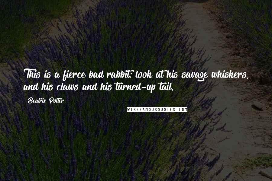 Beatrix Potter Quotes: This is a fierce bad rabbit; look at his savage whiskers, and his claws and his turned-up tail.