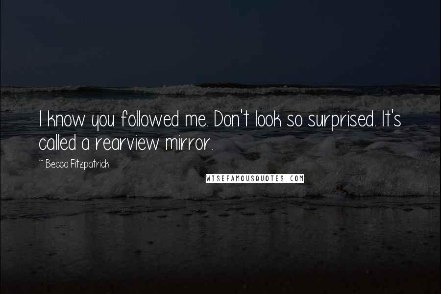 Becca Fitzpatrick Quotes: I know you followed me. Don't look so surprised. It's called a rearview mirror.