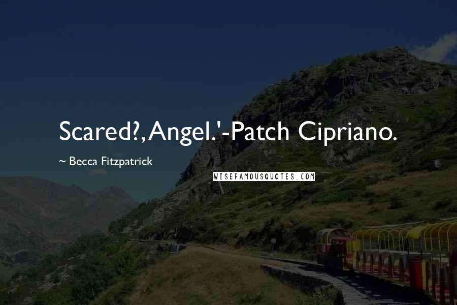 Becca Fitzpatrick Quotes: Scared?, Angel.'-Patch Cipriano.