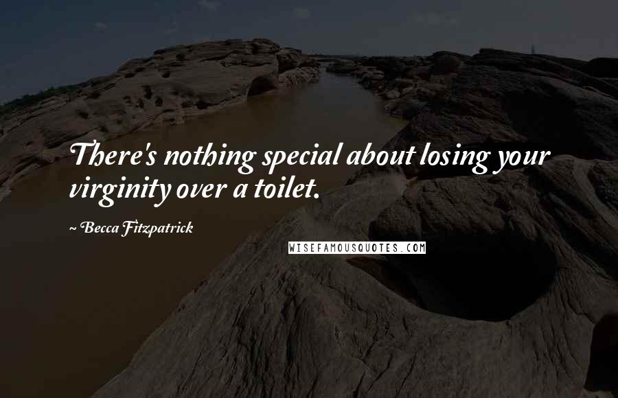 Becca Fitzpatrick Quotes: There's nothing special about losing your virginity over a toilet.