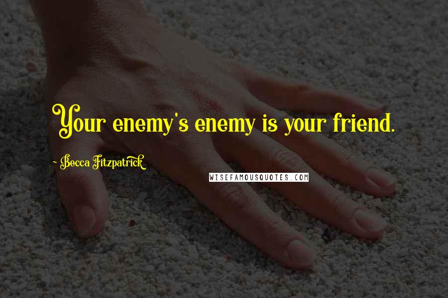 Becca Fitzpatrick Quotes: Your enemy's enemy is your friend.