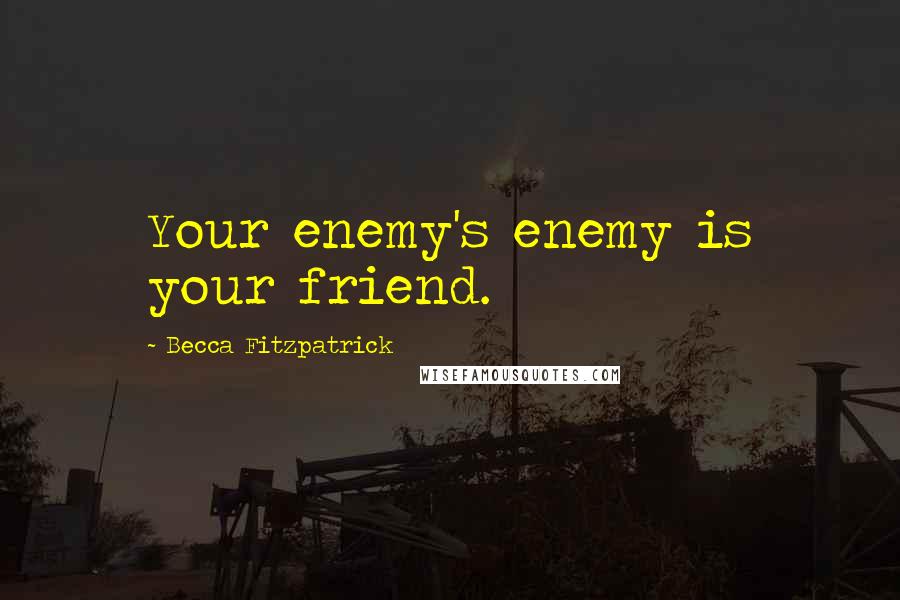 Becca Fitzpatrick Quotes: Your enemy's enemy is your friend.