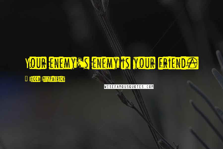 Becca Fitzpatrick Quotes: Your enemy's enemy is your friend.