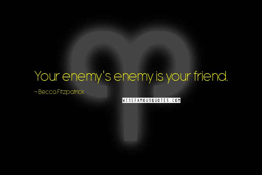 Becca Fitzpatrick Quotes: Your enemy's enemy is your friend.
