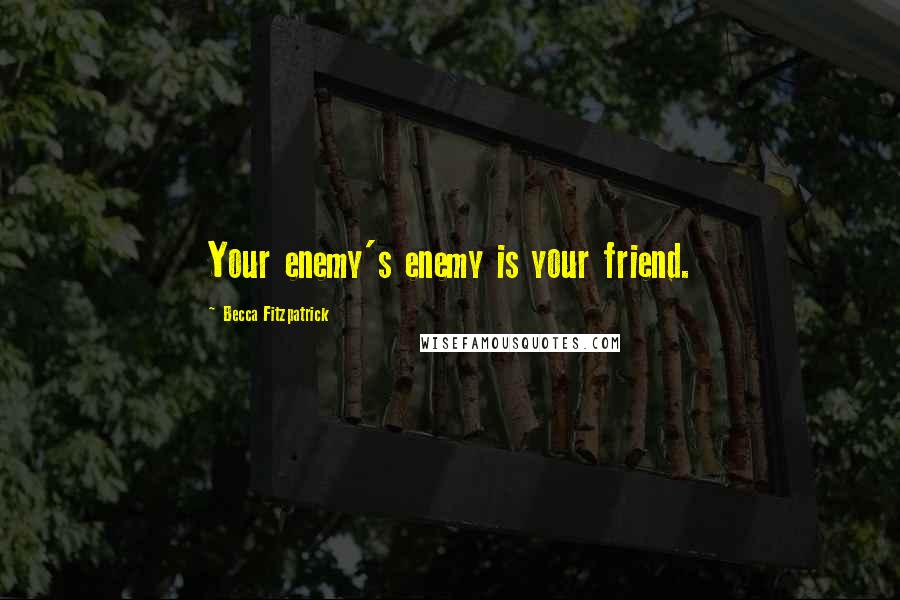 Becca Fitzpatrick Quotes: Your enemy's enemy is your friend.