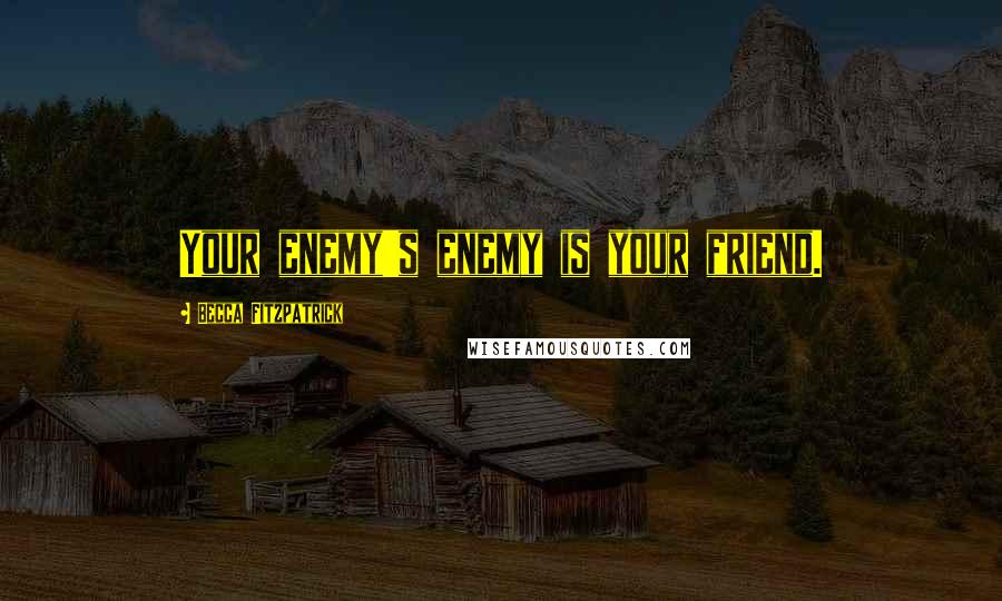 Becca Fitzpatrick Quotes: Your enemy's enemy is your friend.
