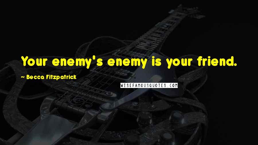 Becca Fitzpatrick Quotes: Your enemy's enemy is your friend.