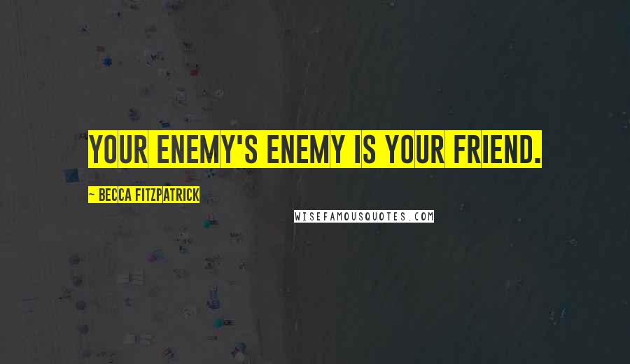 Becca Fitzpatrick Quotes: Your enemy's enemy is your friend.
