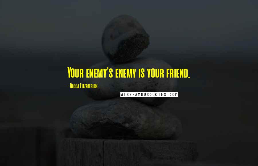 Becca Fitzpatrick Quotes: Your enemy's enemy is your friend.