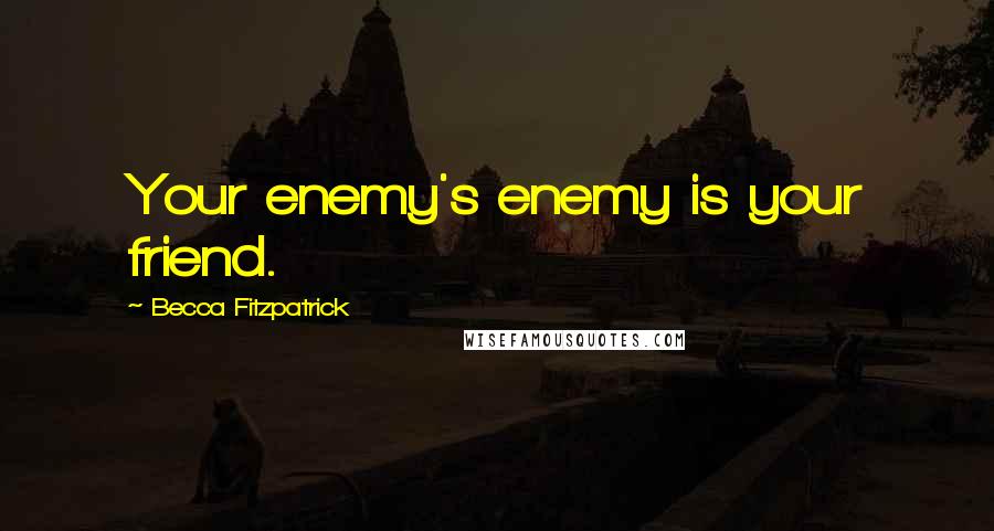 Becca Fitzpatrick Quotes: Your enemy's enemy is your friend.