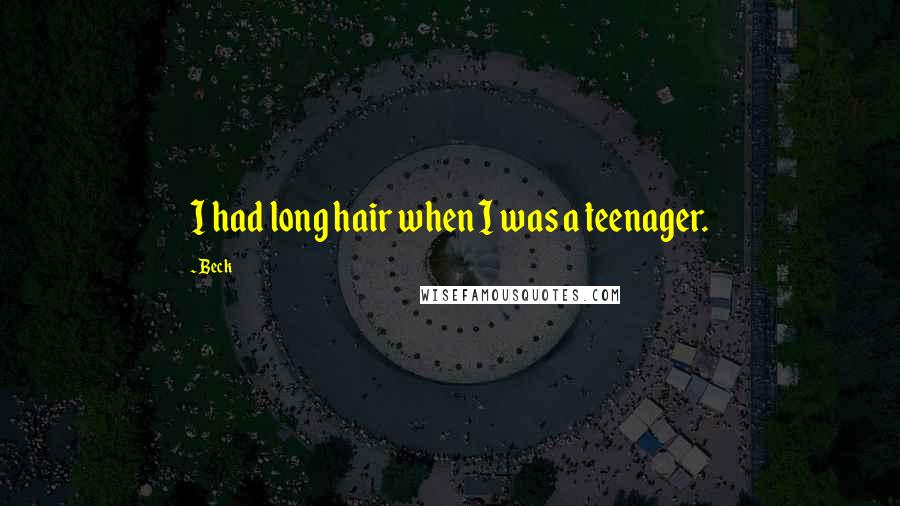 Beck Quotes: I had long hair when I was a teenager.