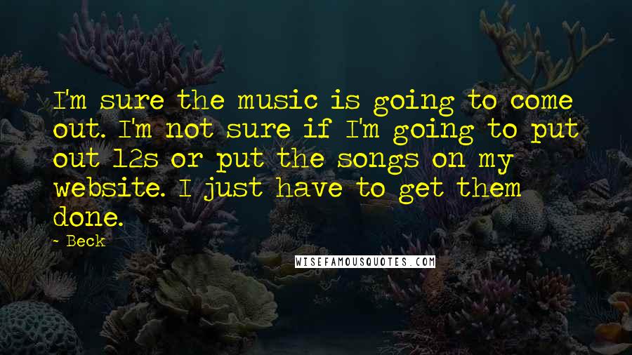 Beck Quotes: I'm sure the music is going to come out. I'm not sure if I'm going to put out 12s or put the songs on my website. I just have to get them done.