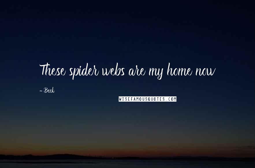 Beck Quotes: These spider webs are my home now