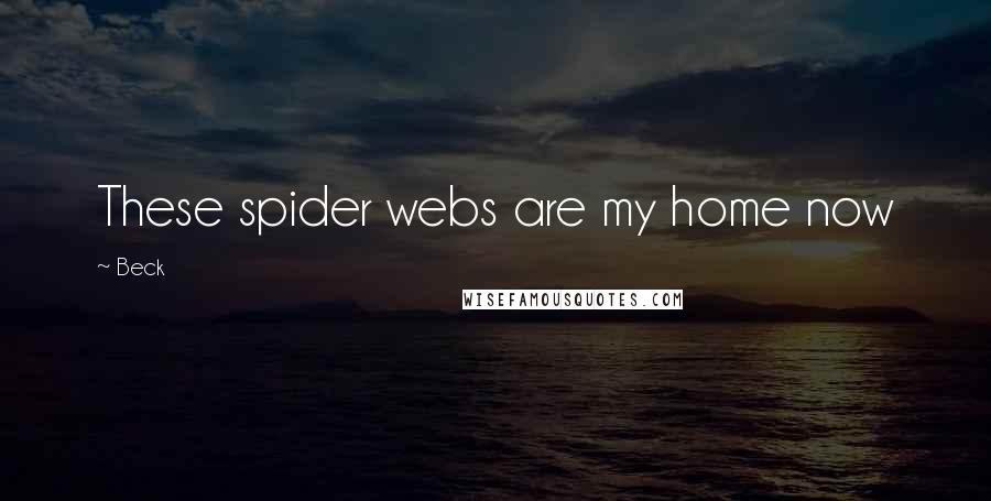 Beck Quotes: These spider webs are my home now