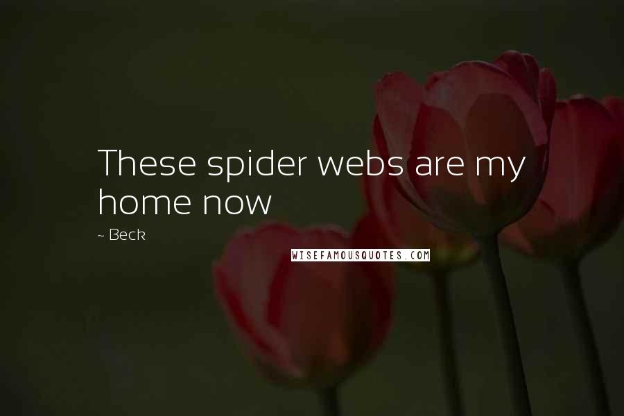 Beck Quotes: These spider webs are my home now