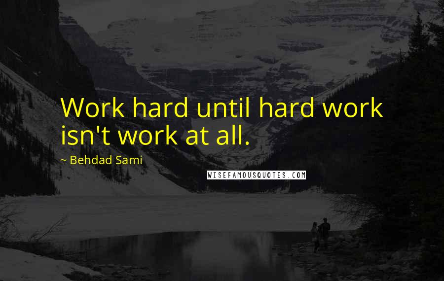 Behdad Sami Quotes: Work hard until hard work isn't work at all.