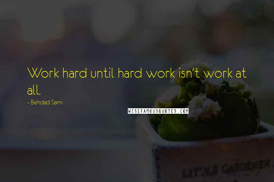 Behdad Sami Quotes: Work hard until hard work isn't work at all.