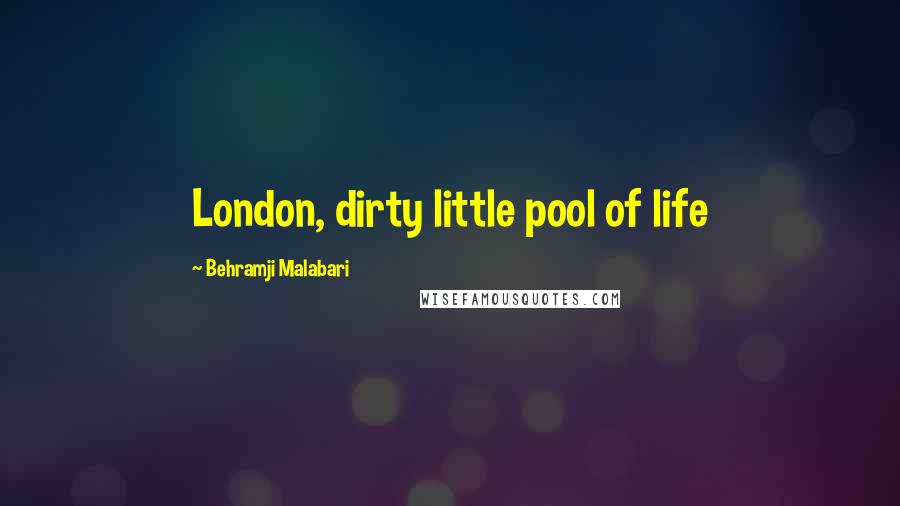 Behramji Malabari Quotes: London, dirty little pool of life