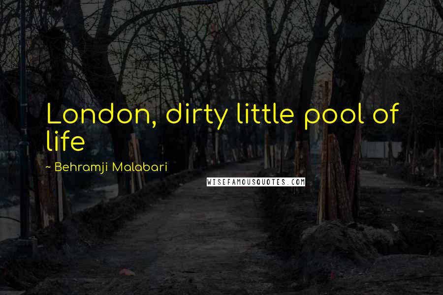 Behramji Malabari Quotes: London, dirty little pool of life