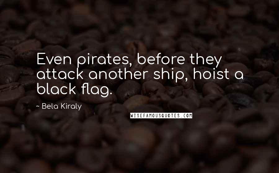 Bela Kiraly Quotes: Even pirates, before they attack another ship, hoist a black flag.