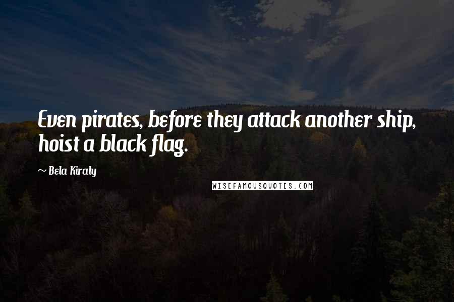 Bela Kiraly Quotes: Even pirates, before they attack another ship, hoist a black flag.