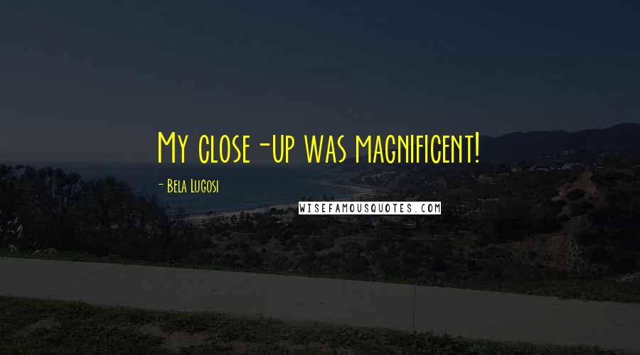 Bela Lugosi Quotes: My close-up was magnificent!