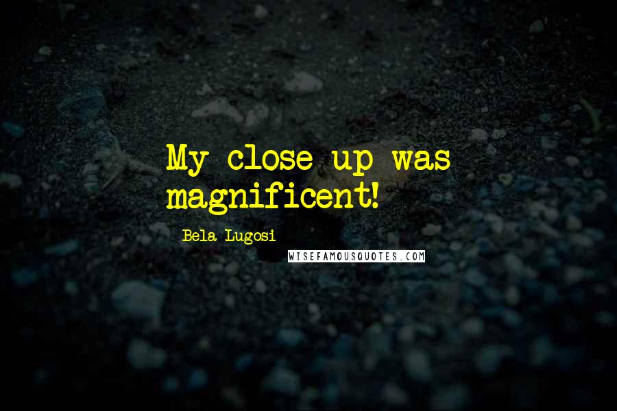 Bela Lugosi Quotes: My close-up was magnificent!
