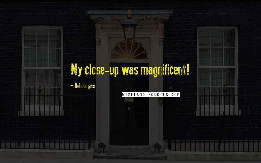 Bela Lugosi Quotes: My close-up was magnificent!