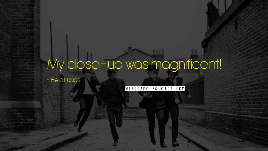 Bela Lugosi Quotes: My close-up was magnificent!