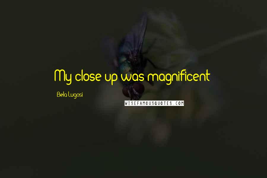 Bela Lugosi Quotes: My close-up was magnificent!