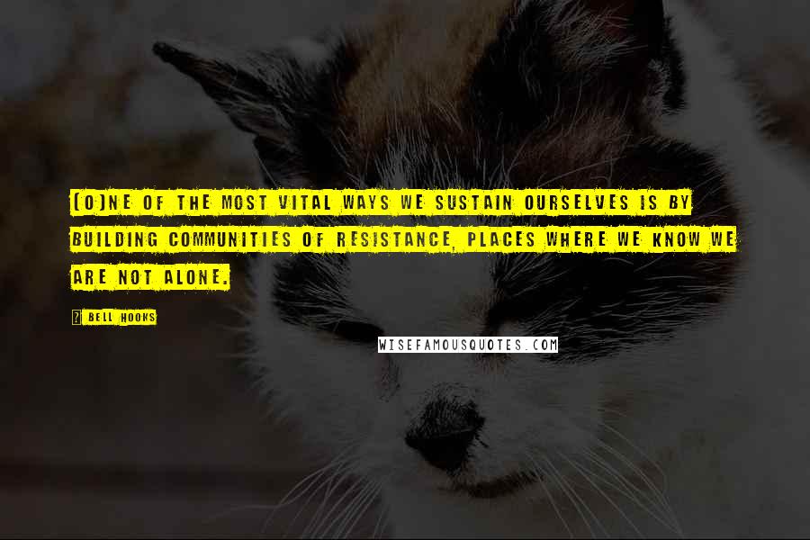 Bell Hooks Quotes: [O]ne of the most vital ways we sustain ourselves is by building communities of resistance, places where we know we are not alone.