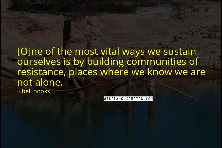 Bell Hooks Quotes: [O]ne of the most vital ways we sustain ourselves is by building communities of resistance, places where we know we are not alone.