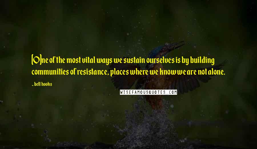 Bell Hooks Quotes: [O]ne of the most vital ways we sustain ourselves is by building communities of resistance, places where we know we are not alone.