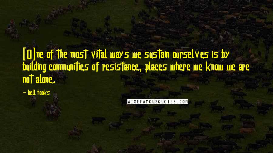 Bell Hooks Quotes: [O]ne of the most vital ways we sustain ourselves is by building communities of resistance, places where we know we are not alone.